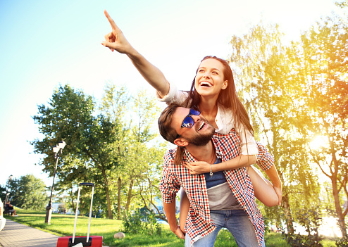 Happy Smiling Couple in love. happiness and romantic Scene of love couples partners