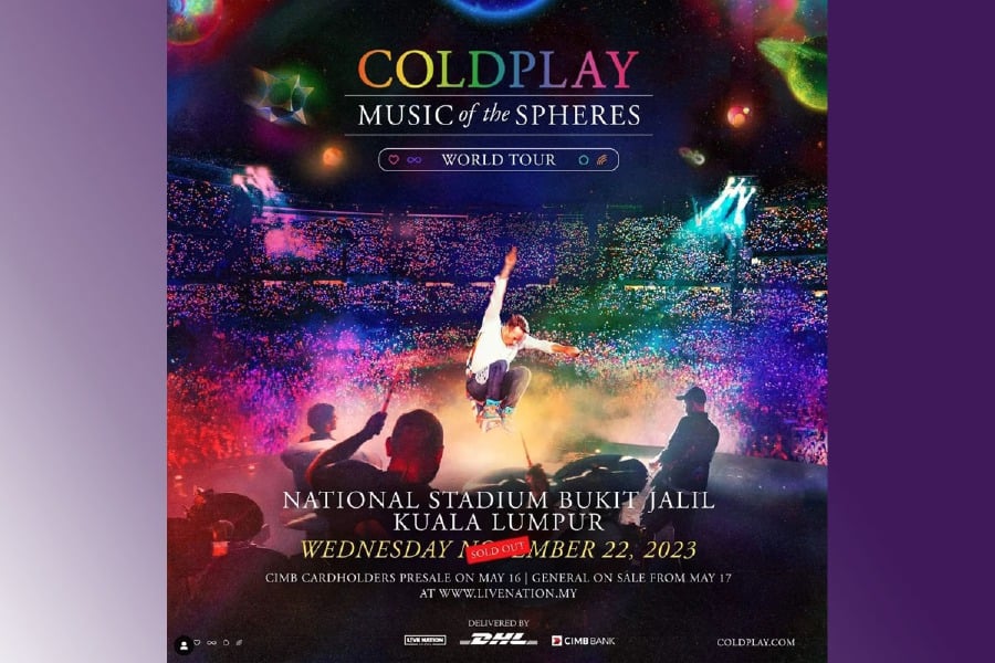 Coldplay演唱会门票预购开卖短短3小时便售罄。