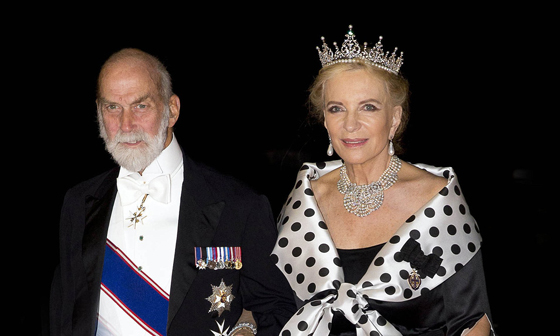 Prince and Princess Michael of Kent Arrival for dinner at the Royal Palace in honor to wedding of HRH Crown Prince Leka II of The Abanians and Miss Elia Zaharia, October 8, 2016, Tirana Albany, ?PPE/Nieboer