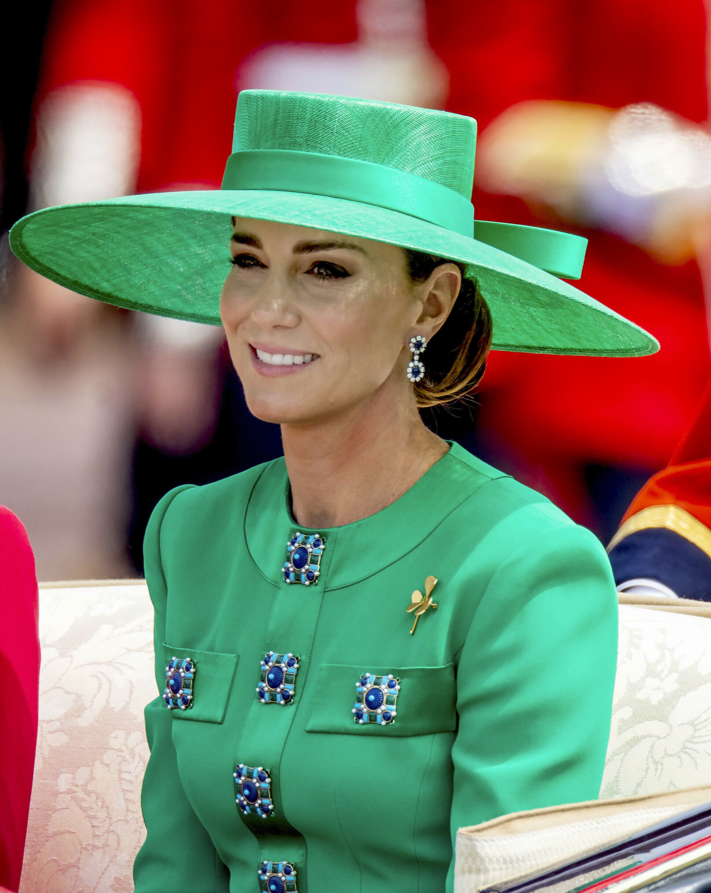 Catherine, Princess of Wales return to Buckingham Palace in London, on June 17, 2023, after attended Trooping the Colour (The Kings Birthday Parade) at the Horse Guards Parade Photo by: Albert Nieboer/picture-alliance/dpa/AP Images