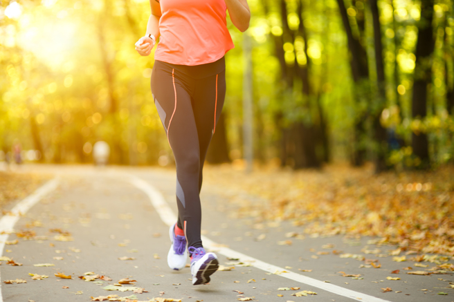 Woman,Exercise,Walking,Outdoors,,Shoes,Closeup