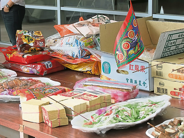 Taipei, SEP 2, 2009 - Close up shot of some food for tribute during Hungry Ghost Festival